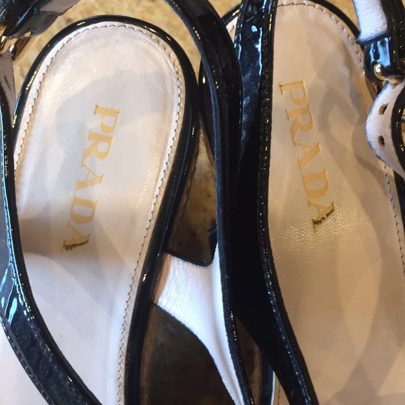 Prada strappy cork wedge platform sandal - Picture 5 of 6